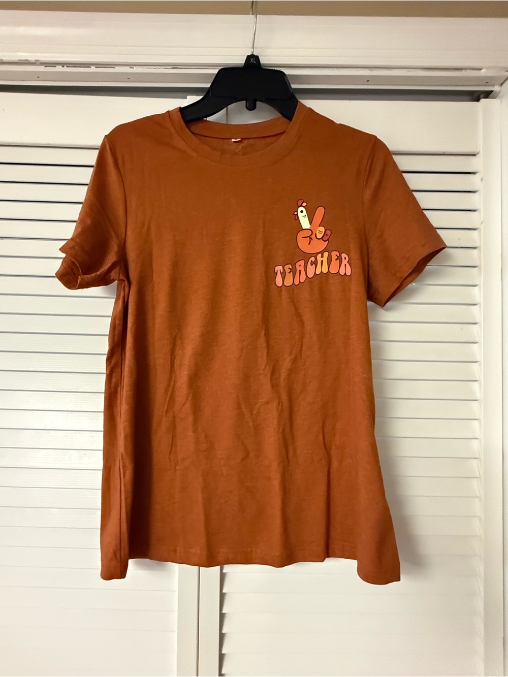 Teacher Graphic Tee in Rust Orange